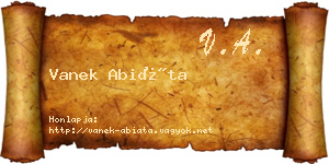 Vanek Abiáta névjegykártya
